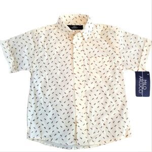 NWT MILO ARLUCCI BUTTON DOWN DRAGONFLY SHORT SLEEVE SHIRT SZ.4